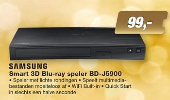 Aanbiedingen Samsung smart 3d blu-ray speler bd-j5900 - Samsung - Geldig van 07/12/2015 tot 27/12/2015 bij ElectronicPartner