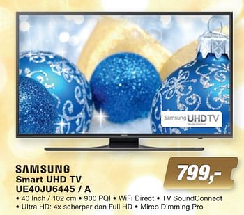 Aanbiedingen Samsung smart uhd tv ue40ju6445 - a - Samsung - Geldig van 07/12/2015 tot 27/12/2015 bij ElectronicPartner