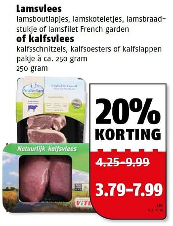 Aanbiedingen Lamsvlees of kalfsvlees - Huismerk Poiesz - Geldig van 21/12/2015 tot 27/12/2015 bij Poiesz
