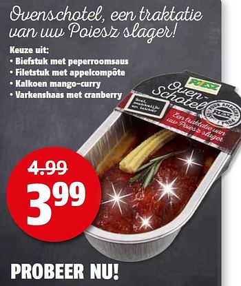 Aanbiedingen Ovenschotel, een traktatie van uw poiesz slager! - Huismerk Poiesz - Geldig van 21/12/2015 tot 27/12/2015 bij Poiesz