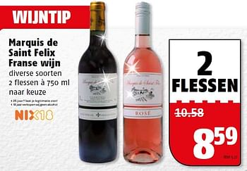 Aanbiedingen Marquis de saint felix franse wijn - Rosé wijnen - Geldig van 21/12/2015 tot 27/12/2015 bij Poiesz
