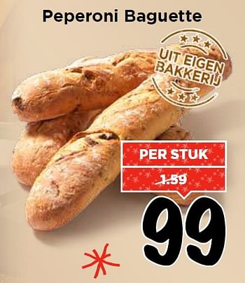 Aanbiedingen Peperoni baguette - Huismerk Vomar - Geldig van 20/12/2015 tot 27/12/2015 bij Vomar