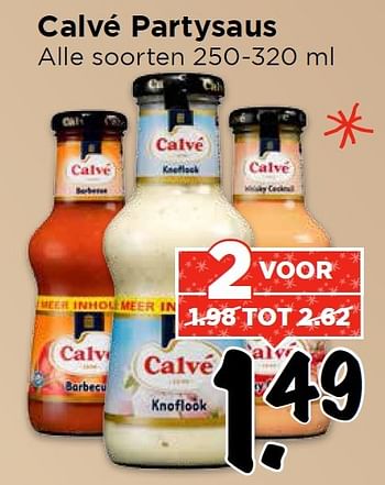 Aanbiedingen Calvé partysaus - Calve - Geldig van 20/12/2015 tot 27/12/2015 bij Vomar
