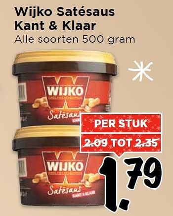 Aanbiedingen Wijko satésaus kant + klaar - Wijko - Geldig van 20/12/2015 tot 27/12/2015 bij Vomar
