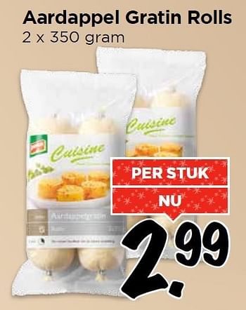 Aanbiedingen Aardappel gratin rolls - Huismerk Vomar - Geldig van 20/12/2015 tot 27/12/2015 bij Vomar