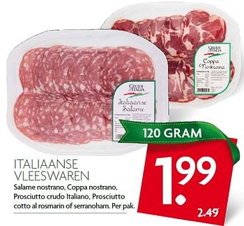 Aanbiedingen Italiaanse vleeswaren - Crudi dâ€™Italia - Geldig van 20/12/2015 tot 26/12/2015 bij Deka Markt