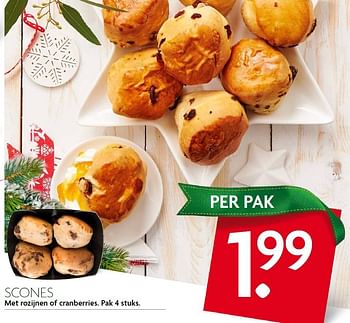 Aanbiedingen Scones met rozijnen of cranberries - Huismerk - Deka Markt - Geldig van 20/12/2015 tot 26/12/2015 bij Deka Markt