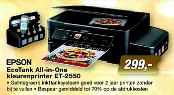 Aanbiedingen Epson ecotank all-in-one kleurenprinter et-2550 - Epson - Geldig van 14/12/2015 tot 27/12/2015 bij ElectronicPartner