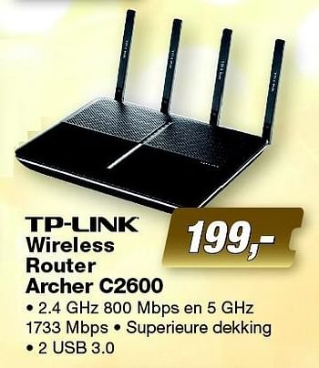 Aanbiedingen Tp link wireless router archer c2600 - TP-LINK - Geldig van 14/12/2015 tot 27/12/2015 bij ElectronicPartner
