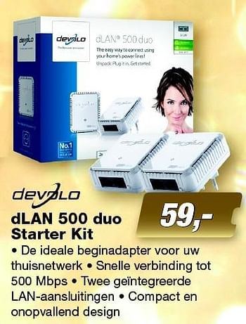Aanbiedingen Devolo dlan 500 duo starter kit - Devolo - Geldig van 14/12/2015 tot 27/12/2015 bij ElectronicPartner