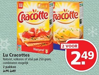 Aanbiedingen Lu cracottes naturel, volkoren of vital - Lu - Geldig van 20/12/2015 tot 26/12/2015 bij Plus