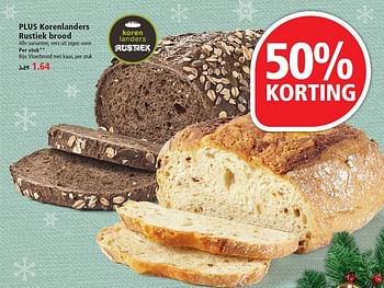 Aanbiedingen Plus korenlanders rustiek brood - Huismerk - Plus - Geldig van 20/12/2015 tot 26/12/2015 bij Plus