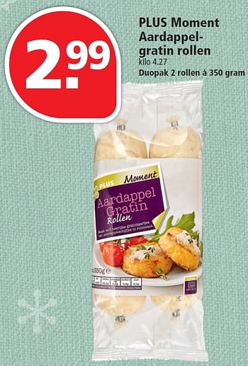 Aanbiedingen Plus moment aardappelgratin rollen - Huismerk - Plus - Geldig van 20/12/2015 tot 26/12/2015 bij Plus