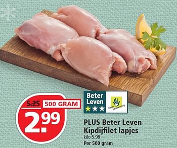 Aanbiedingen Plus beter leven kipdijfilet lapjes - Huismerk - Plus - Geldig van 20/12/2015 tot 26/12/2015 bij Plus