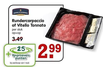 Aanbiedingen Rundercarpaccio of vitello tonnato - Heerlyckheeden - Geldig van 20/12/2015 tot 26/12/2015 bij Em-té