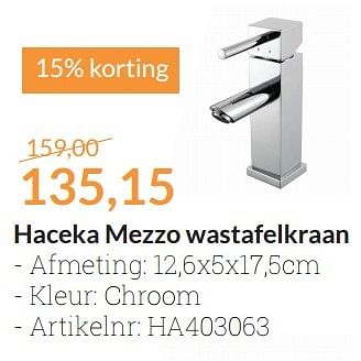 Aanbiedingen Haceka mezzo wastafelkraan - Haceka - Geldig van 01/01/2016 tot 31/01/2016 bij Sanitairwinkel