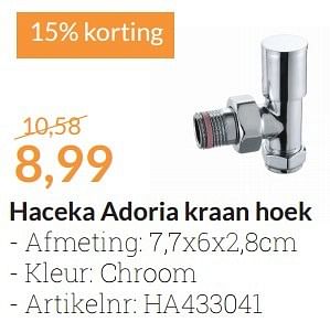 Aanbiedingen Haceka adoria kraan hoek - Haceka - Geldig van 01/01/2016 tot 31/01/2016 bij Sanitairwinkel