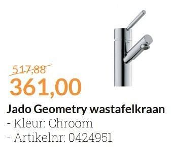 Aanbiedingen Jado geometry wastafelkraan - Jado - Geldig van 01/01/2016 tot 31/01/2016 bij Sanitairwinkel