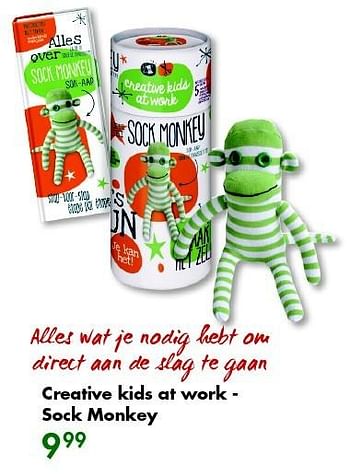 Aanbiedingen Creative kids at work - sock monkey - Creative Kids at Work - Geldig van 07/12/2015 tot 27/12/2015 bij The Read Shop