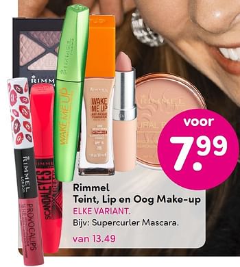 Aanbiedingen Rimmel teint, lip en oog make-up supercurler mascara - Rimmel - Geldig van 14/12/2015 tot 27/12/2015 bij da