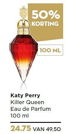 Aanbiedingen Katy perry killer queen eau de parfum - Katy Perry - Geldig van 14/12/2015 tot 27/12/2015 bij Ici Paris XL