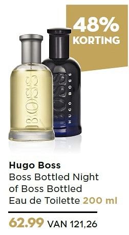 Aanbiedingen Hugo boss boss bottled night of boss bottled eau de toilette - Hugo Boss - Geldig van 14/12/2015 tot 27/12/2015 bij Ici Paris XL