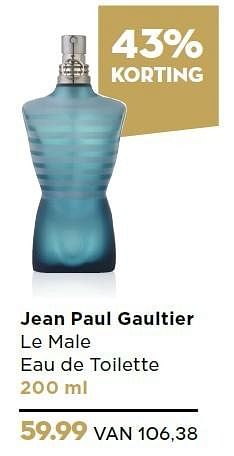 Aanbiedingen Jean paul gaultier le male eau de toilette - Jean Paul Gaultier - Geldig van 14/12/2015 tot 27/12/2015 bij Ici Paris XL