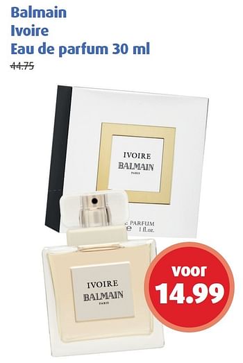 Aanbiedingen Balmain ivoire eau de parfum - Balmain - Geldig van 14/12/2015 tot 27/12/2015 bij Uw eigen drogist