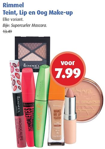 Aanbiedingen Rimmel teint, lip en oog make-up supercurler mascara - Rimmel - Geldig van 14/12/2015 tot 27/12/2015 bij Uw eigen drogist