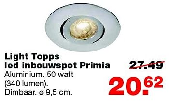 Aanbiedingen Light topps led inbouwspot primia - Light Topps - Geldig van 21/12/2015 tot 27/12/2015 bij Praxis