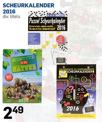 Aanbiedingen Scheurkalender 2016 - Huismerk - Action - Geldig van 05/12/2015 tot 31/12/2015 bij Action