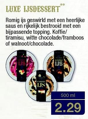 Aanbiedingen Luxe ijsdessert - Huismerk - Aldi - Geldig van 13/12/2015 tot 31/12/2015 bij Aldi