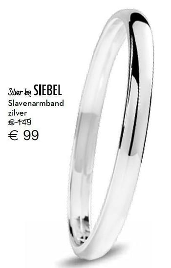Aanbiedingen Slavenarmband zilver - Huismerk - Siebel Juweliers - Geldig van 13/12/2015 tot 31/12/2015 bij Siebel Juweliers
