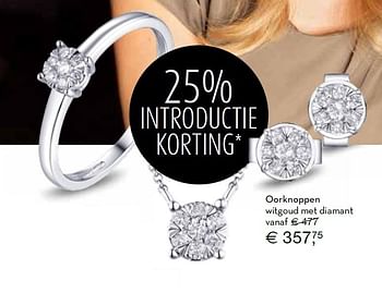 Aanbiedingen Oorknoppen witgoud met diamant - Huismerk - Siebel Juweliers - Geldig van 13/12/2015 tot 31/12/2015 bij Siebel Juweliers