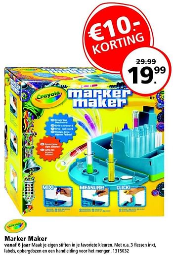 Aanbiedingen Marker maker - Crayola - Geldig van 19/12/2015 tot 31/12/2015 bij Intertoys