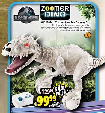 Aanbiedingen Jw indominus rex zoomer dino - Jurassic World - Geldig van 02/01/2016 tot 17/01/2016 bij ToyChamp