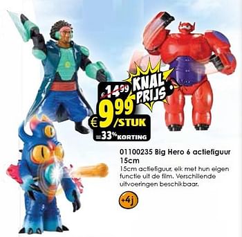 Aanbiedingen Big hero 6 actiefiguur - Big Hero 6 - Geldig van 02/01/2016 tot 17/01/2016 bij ToyChamp