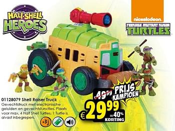 Aanbiedingen Shell raiser truck - Ninja Turtles - Geldig van 02/01/2016 tot 17/01/2016 bij ToyChamp
