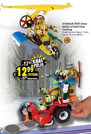 Aanbiedingen Tmnt grass kicker of shell flyer voertuig - Ninja Turtles - Geldig van 02/01/2016 tot 17/01/2016 bij ToyChamp