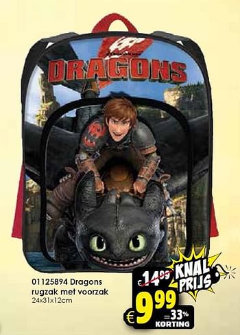 Aanbiedingen Dragons rugzak met voorzak - Dreamworks - Geldig van 02/01/2016 tot 17/01/2016 bij ToyChamp
