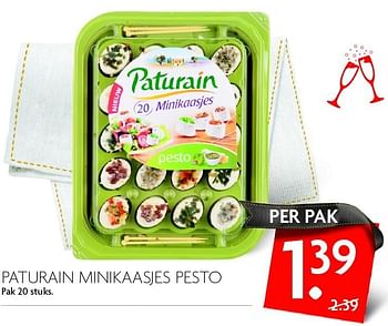 Aanbiedingen Paturain minikaasjes pesto - Paturain - Geldig van 27/12/2015 tot 02/01/2016 bij Deka Markt