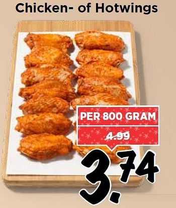 Aanbiedingen Chicken of hotwings - Huismerk Vomar - Geldig van 28/12/2015 tot 02/01/2016 bij Vomar