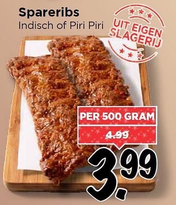 Aanbiedingen Spareribs indisch of piri piri - Huismerk Vomar - Geldig van 28/12/2015 tot 02/01/2016 bij Vomar