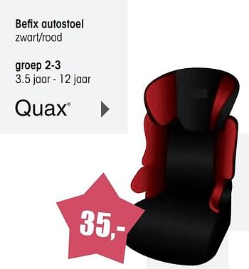 Aanbiedingen Befix autostoel groep 2-3 - Quax - Geldig van 04/01/2016 tot 31/03/2016 bij Multi Bazar
