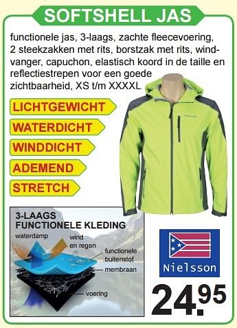 Aanbiedingen Nielsson softshell jas - Nielsson - Geldig van 04/01/2016 tot 24/01/2016 bij Van Cranenbroek