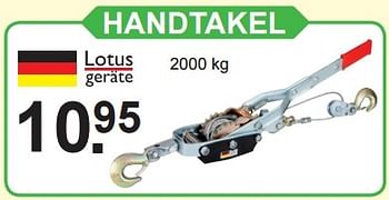 Aanbiedingen Handtakel - Lotus Geräte - Geldig van 04/01/2016 tot 24/01/2016 bij Van Cranenbroek