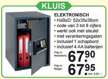 Aanbiedingen Kluis elektronisch - Huismerk - Van Cranenbroek - Geldig van 04/01/2016 tot 24/01/2016 bij Van Cranenbroek