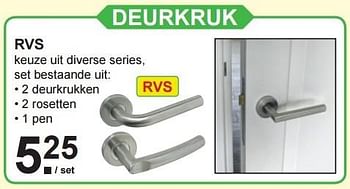 Aanbiedingen Deurkruk rvs - Huismerk - Van Cranenbroek - Geldig van 04/01/2016 tot 24/01/2016 bij Van Cranenbroek