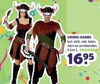 Aanbiedingen Viking dames shirt, rok, helm, riem en armbanden - Huismerk - Van Cranenbroek - Geldig van 04/01/2016 tot 24/01/2016 bij Van Cranenbroek