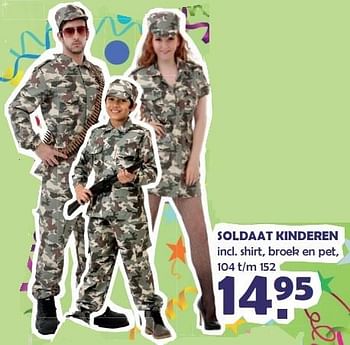 Aanbiedingen Soldaat kinderen shirt, broek en pet - Huismerk - Van Cranenbroek - Geldig van 04/01/2016 tot 24/01/2016 bij Van Cranenbroek